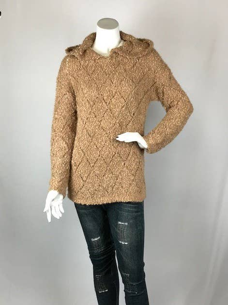 Mocha Diamond Shaped Hood Sweater